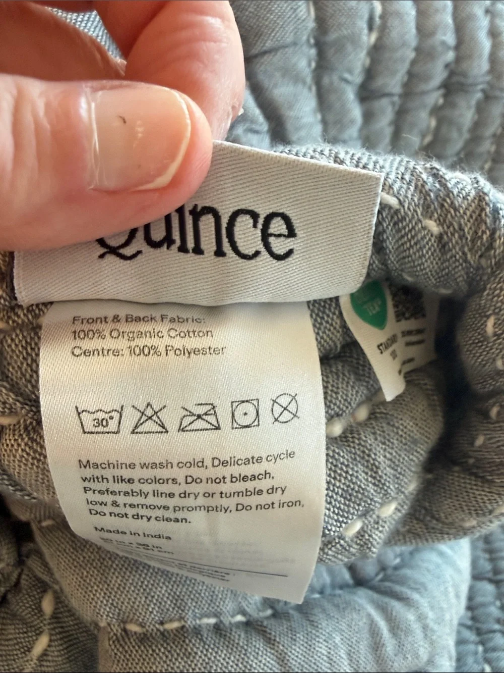 NWT Quince Organic Cotton Channel Stitch Coverlet Set – Blue??? – King/Cal King